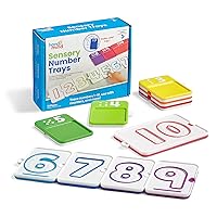hand2mind Sensory Number Trays, Learning Numbers for Kids, Fine Motor Activities, Counting Toys for Sensory Seeking Kids, Texture Toys, Pre-Writing Skills for Toddlers, Montessori Math Materials