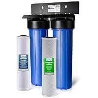 iSpring WGB22B-PB 2-Stage Whole House Water Filter System with 20