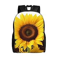 Sunflower print Backpacks Waterproof Light Shoulder Bag Casual Daypack For Work Traveling Hiking