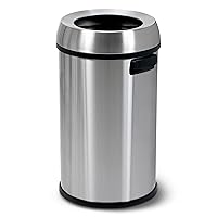 65 Liter Open Top Trash Can, Commercial Grade, Stainless Steel