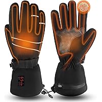 Upgraded Heated Gloves for Women Men, Rechargeable Electric Battery Heated Gloves Liners,Touchscreen Thin Waterproof Warm Gloves for Work Camping Hiking Riding Ski Hand Warmers