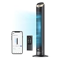 Dreo 40'' WiFi Tower Fan, 26ft/s High-Speed Cooling, Quiet Floor Fan with Remote, 90° Oscillating Fan, 4 Modes, 8H Timer, Touch Control, Standing Cooling Fan for Bedroom, Home, Office Room, Gold