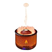 Flame Air Diffuser Volcano Aroma Diffuser Ultrasonic Oil Diffuser 360mL Auto-Off Protection for Home,Office or Yoga, Gym (Cracked Transparent)