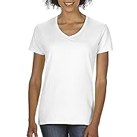 Fashion Gildan 5V00L Heavy Cotton Ladies T Shirt White XXX-Large