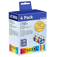 LC103XL Ink Cartridges Replacement for Brother LC103 XL LC101 LC-103XL LC103BK LC103C LC103M LC103Y for Brother Printer MFC-J870DW MFC-J6920DW MFC-J6520DW MFC-J450DW MFC-J470DW MFC-J470DW