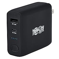 Tripp Lite Portable USB Mobile Power Bank Battery Wall Charger Combo 5K mAh (UPBW-05K0-1A1C)