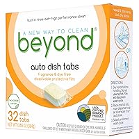 Beyond Auto Dishwasher Tablets [32 tablets] - Fragrance & Dye Free - Certified Biobased. Powerful. Plant-Based Ingredients