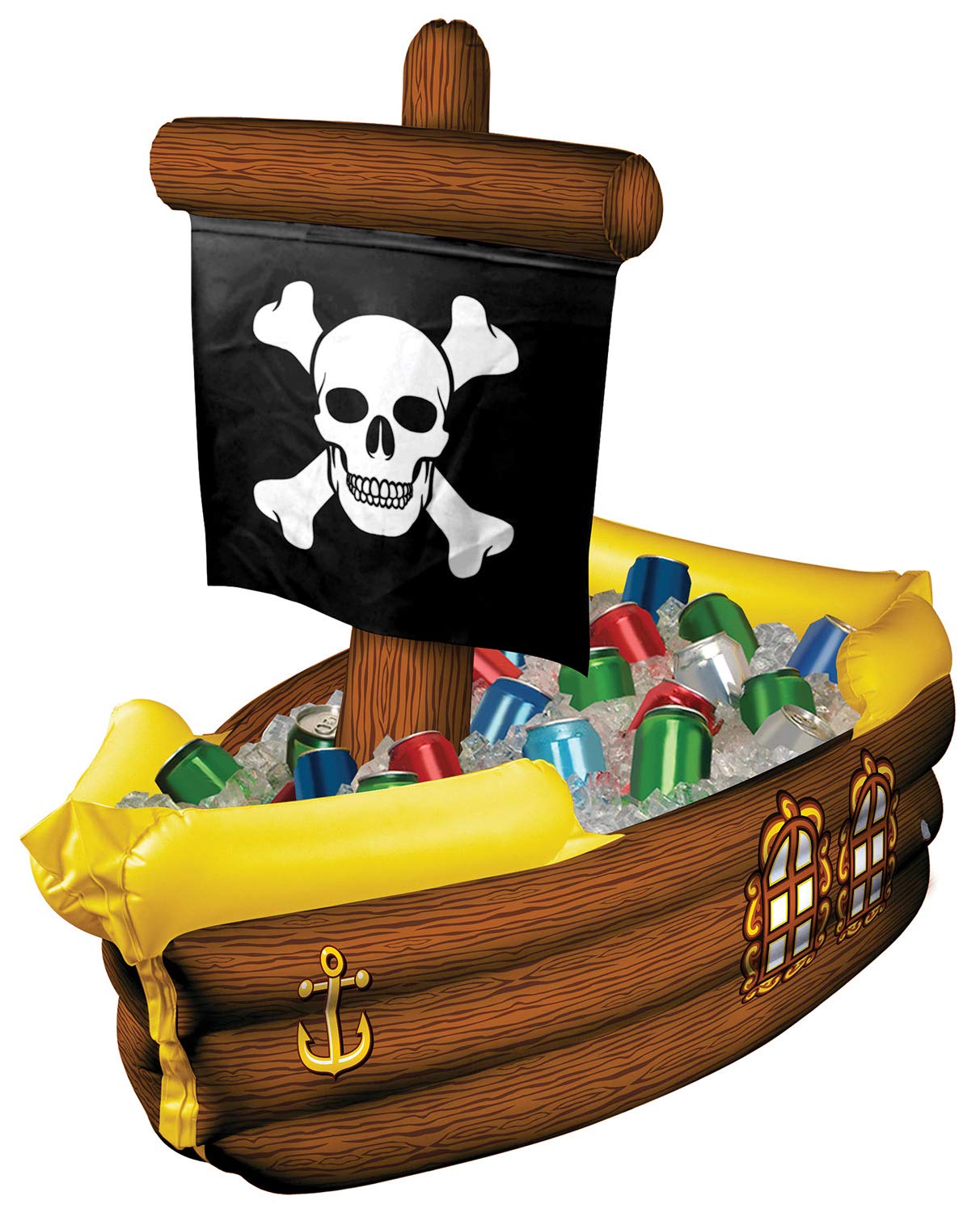 Inflatable Pirate Ship Cooler (holds apprx 72 12-Oz cans) Party Accessory  (1 count) (1/Pkg)