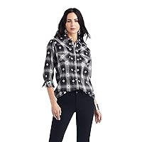 Ariat Female REAL Thunderstorm Shirt Thunderstorm Plaid Dobby Flann 1X