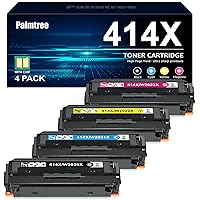 Palmtree Compatible Toner Cartridge Replacement for HP 414X 414A for Color Laserjet Pro MFP M479fdw M479fdn M479dw Pro M454dw M454dn M455dn MFP M480f M479 M454 Printer W2020X W2020A (BCMY, 4-Pack)