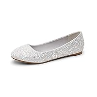 DREAM PAIRS Women's Sole-Shine Rhinestone Ballet Flats Shoes