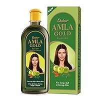 Amla Gold Hair Oil - With Amla, Almond and Henna - Moisturizing Scalp and Hair Oil for All Hair Types - 10.14 Fl Oz