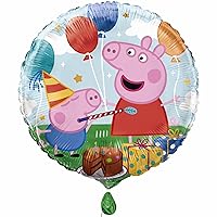 Unique Enchanting Peppa Pig Multicolor Round Foil Balloon - 18