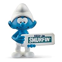 Schleich Smurfs, Collectible Retro Toys and Figurines for All Ages, Keep on Smurfin' Figure