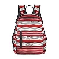 red stripe print Lightweight Laptop Backpack Travel Daypack Bookbag for Women Men for Travel Work