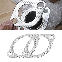 2PCS Car Exhaust Pipe Gasket, Ultra Seal 2-Bolt 2-Inch High Temperature and High Pressure Resistant Exhaust Flange Gasket Replacement,Used for Exhaust Turbo Headers,Replace OEM#120-06310-0002