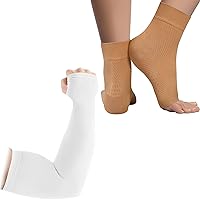 KEMFORD Ankle Compression Sleeve, Plantar Fasciitis Braces and Arm Sleeves for Men and Women - Bundle
