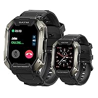 AMAZTIM Smart Watches for Men,100M Waterproof Rugged Military Grade Bluetooth Call(Answer/Dial Calls),Health Tracker for Android Phones and iPhone Compatible,Heart Rate/Blood Pressure Watch