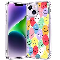 Aesthetic Smiley Face Pattern Case Compatible with iPhone 14, TPU Shockproof Trendy Design Pattern iPhone 14 case for Girls Women, Support Wireless Charging