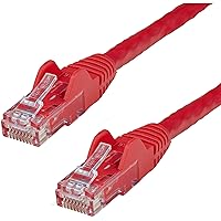 StarTech.com 25ft CAT6 Ethernet Cable - Red CAT 6 Gigabit Ethernet Wire -650MHz 100W PoE RJ45 UTP Category 6 Network/Patch Cord Snagless w/Strain Relief Fluke Tested UL/TIA Certified (N6PATCH25RD)
