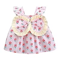 Toddler Girls Child Fly Sleeve Floral Prints Summer Beach Sundress Party Dresses Princess Dress Girls Dresses Size
