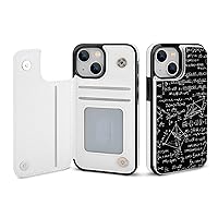 Mathematical Formula Compatible with iPhone 13 Mini Wallet Case with Card Holder Kickstand Shockproof Phone Protective Shell