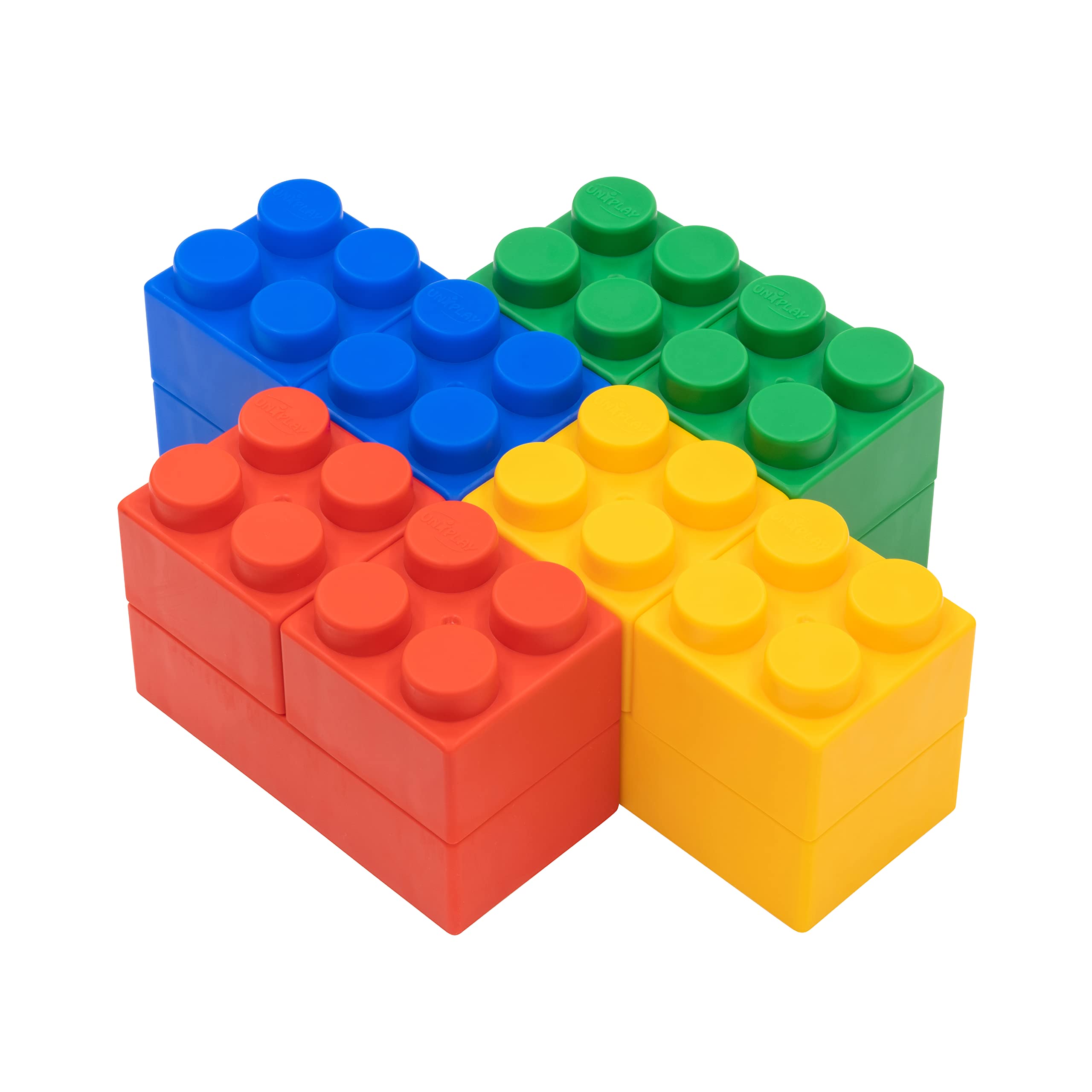 UNiPLAY Plump Soft Building Blocks — Jumbo Multicolor Stacking Blocks for Cognitive Development and Educational Games for Ages 3 Months and Up (12-Piece Set)