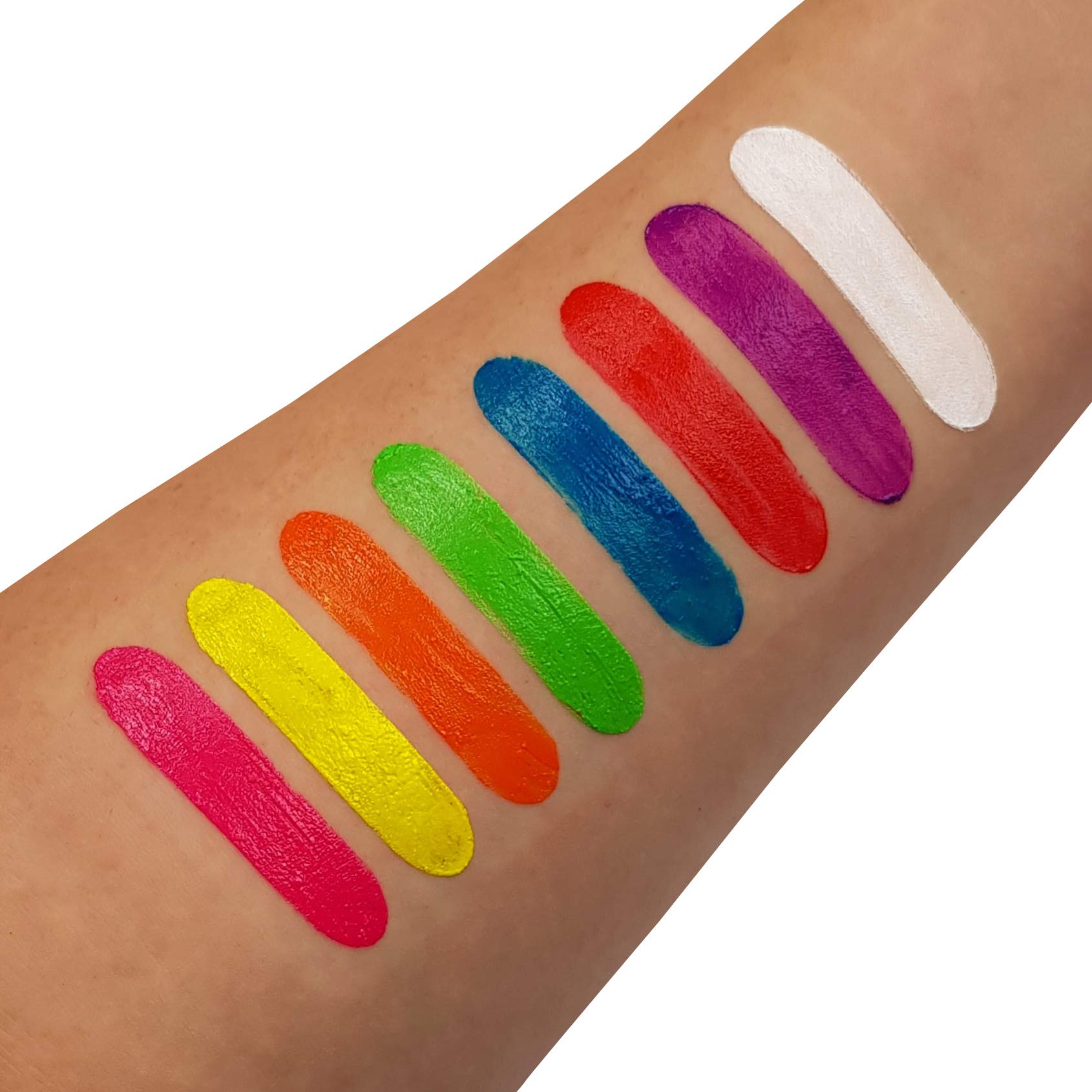 Moon Glow - Blacklight Neon Face Paint Stick/Body Crayon makeup for the Face & Body - Pastel & Intense set of 16 colours - Glows brightly under blacklights