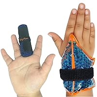 BodyMoves 2 finger splints for teens and little pinky plus 2 kid's hand finger hot and cold gel pack