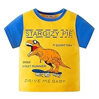 Toddler Kids Baby Boys Girls Summer Cartoon Dinosaur Short Sleeve Crewneck T Shirts Tops Tee Clothes Boys Shirt Size