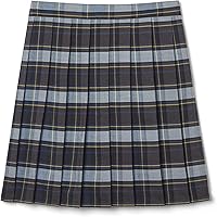 French Toast Juniors Plaid Pleated Skirt, Blue/Gold Plaid, 9