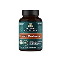 Mushroom Supplement, Organic Multi Mushroom Immune Support Tablet, Supports Stress Response, Gluten Free, Paleo and Keto Friendly, 60 Count