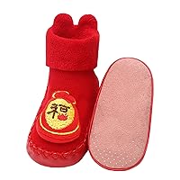 Children Toddler Shoes Autumn and Winter Boys and Girls Floor Socks Shoes Warm and Comfortable Infant First Shoes (C, 6 Toddler)