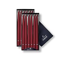 Colonial Candle Unscented Taper Candle, Handipt Collection, Traditional Cranberry, 12 in, Pack of 12 - Up to 10 Hours Burn