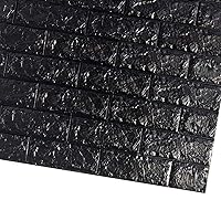 1pc 27 x 30in Brick Black 3D Tile Peel and Stick Wallpaper, Self-Adhesive Brick Contact Paper Wall Covering Decorative for DIY Home Room Fireplace Backgrounds