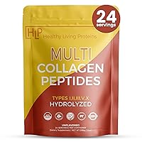 Healthy Living Proteins - Hydrolyzed Multi Collagen Peptides Powder Types I, II, III, V & X - Grass Fed Bovine, Wild Caught Marine, Free Range Chicken - Gluten Free (Unflavored 10 oz)