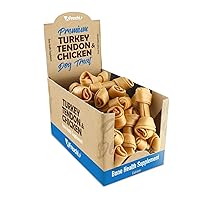 AFreschi Turkey Tendon and Chicken for Dogs, Premium All-Natural Joint Health Supplement containing Calcium, Good for Puppy Chew, Puppy Treat, Hypoallergenic, Alternative to Rawhide (Medium)
