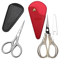 3.5in Small Precision Scissors and 4.2in Sewing Embroidery Scissors with Sheath, Small Sharp Tip Craft Crochet Scissor for Needlework Cross Stitch Threading Handicraft DIY Tool