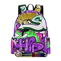 Graffiti Wall Art Paintings Unisex Laptop Backpack Lightweight Shoulder Bag Travel Daypack
