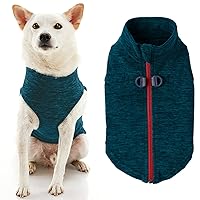 Gooby Zip Up Fleece Dog Sweater - Turquoise Wash, X-Large - Warm Pullover Fleece Step-in Dog Jacket with Dual D Ring Leash - Winter Small Dog Sweater - Dog Clothes for Small Dogs Boy and Medium Dogs