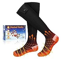 Heated Socks, Heated Socks for Women Men, 5000mAh Rechargeable Electric Heated Socks Up to 8 Hours, Washable Winter Warm Socks for Outdoors Work Fishing Hunting Skiing Riding Camping Foot Warmer