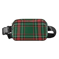 Tartan Scottish Belt Bag for Women Men Water Proof Waist Bag with Adjustable Shoulder Tear Resistant Fashion Waist Packs for Party