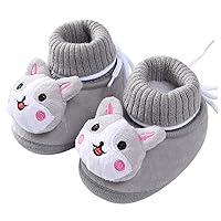 Winter Children Infants Toddler Shoes Boys and Girls Floor Shoes Non Slip Plush Warm Slip On Rubber Sole Baby Shoes Boy