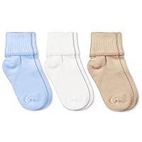 Jefferies Socks boys Girl's Seamless Cotton Turn Cuff Socks 3 Pair Pack