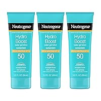 Hydro Boost Moisturizing Water Gel Sunscreen Lotion with Broad Spectrum SPF 50, Water-Resistant & Non-Greasy Hydrating Sunscreen Lotion, Oil-Free, 3 fl. oz