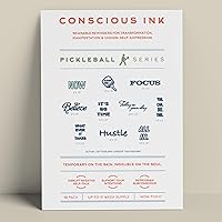 Conscious Ink, Temporary Tattoos, Inspirational, Mindfulness Tools, Long Lasting, Non-Toxic, Waterproof, Cruelty-Free, Made in USA, 1 Pickleball Athletic Performance Kit