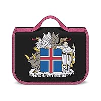 Coat of Arms of Iceland Hanging Toiletry Bag for Women Travel Makeup Bag Organizer Waterproof Cosmetic Bag