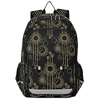 ALAZA Moon Sun Star on Black Background Backpack Bookbag Laptop Notebook Bag Casual Travel Trip Daypack for Women Men Fits 15.6 Laptop