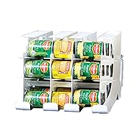 FIFO Countertop Can Tracker Hold Up To 54 Standard 10 to 15 Oz Can Sizes, White Stackable & Adjustable Can Organizer for Pantry | Rotating Canned Food and Soda Storage Kitchen Organizer