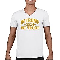 in Trump We Trust 2024 V-Neck T-Shirt Donald My President MAGA First Make America Great Again Republican FJB Tee